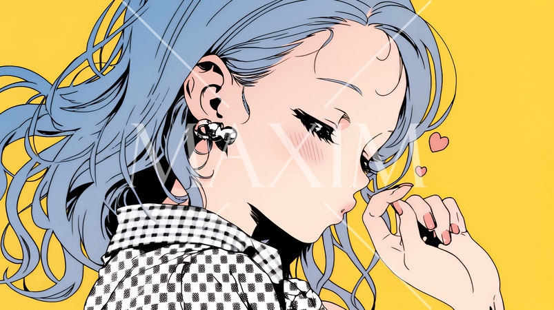 投げキッスをしている若い女性