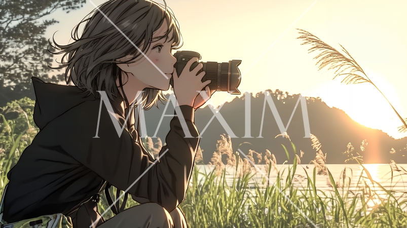 一人で撮影旅行に来ている若い女性