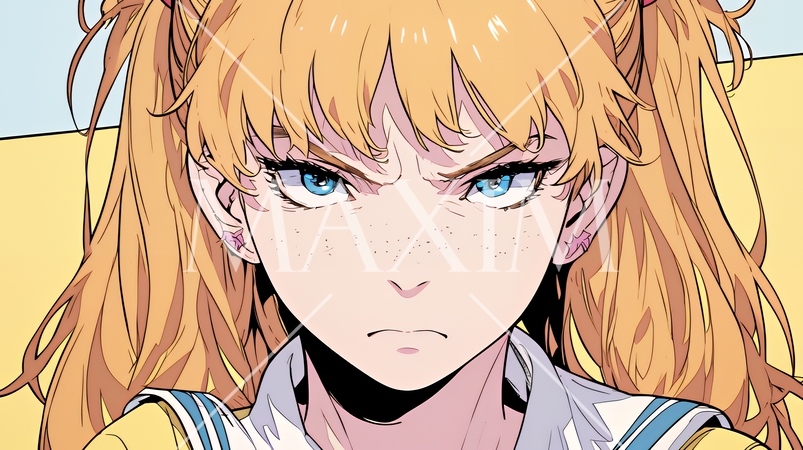 口と顔を歪めて嫌な感情を表している若い女性