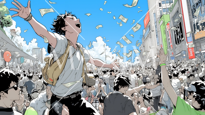 東京に空からお金が降ってきた