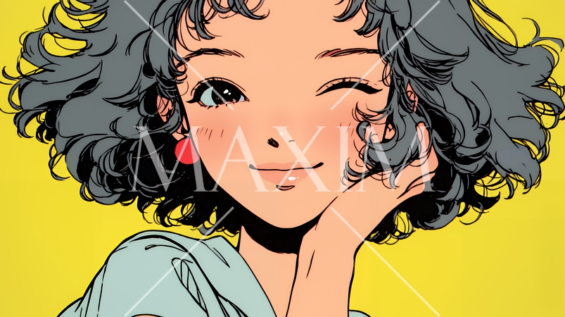 「うふふ」と微笑んでいる若い女性