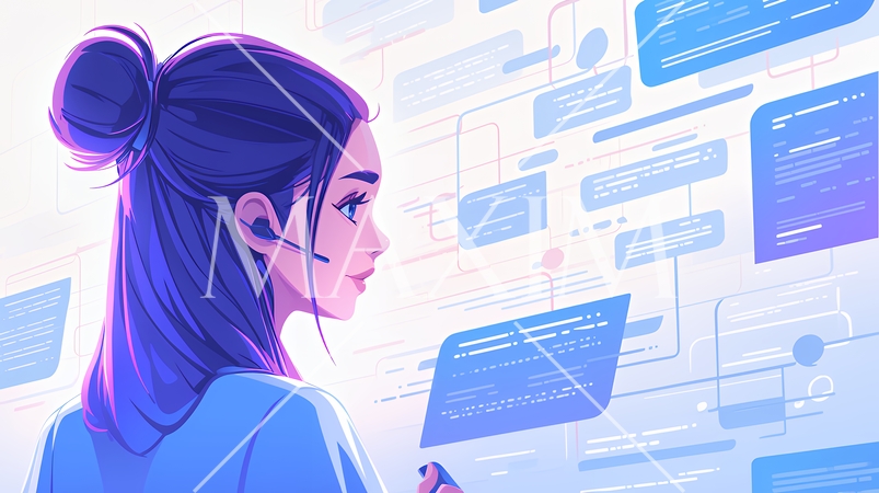 綿密なビジネス戦略を練っている女性