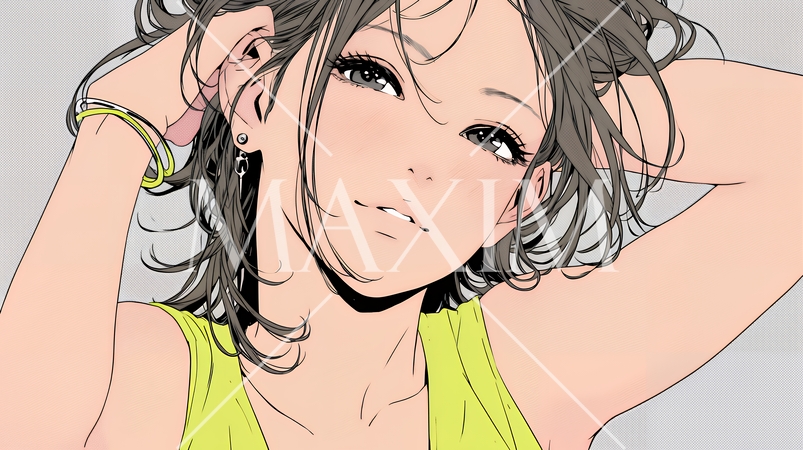 気恥ずかしそうに頭をかき、ごまかすような仕草を見せる若い女性