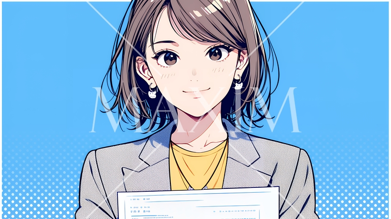 書類を確認するビジネスウーマン